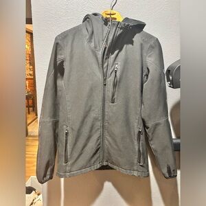 Kuhl Vintage Patina Dye Hooded Jacket Gray Charcoal Men's Size S Full Zip Z6